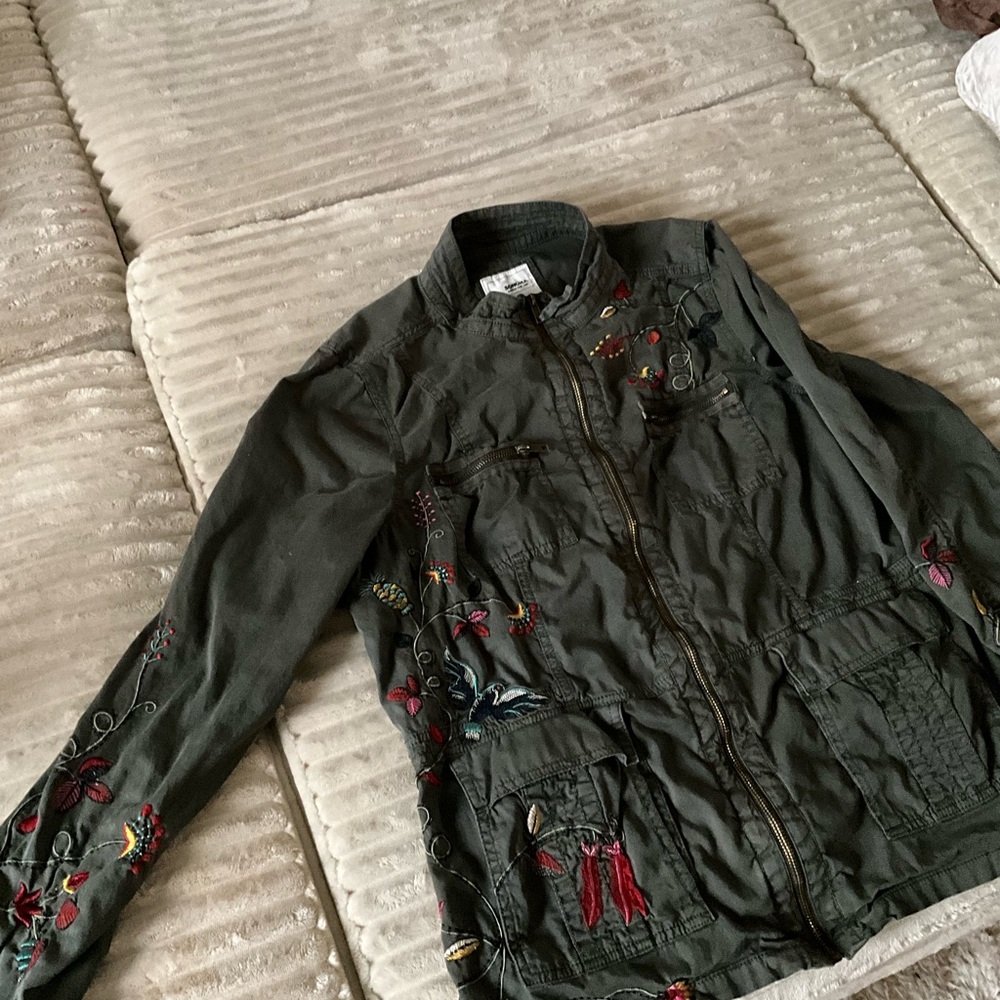 Sonoma Gray Jacket with Gorgeous Colorful Embroidery